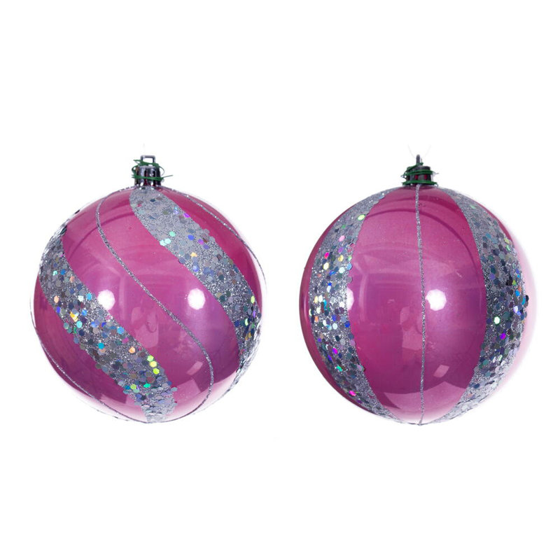 Assortiment d'ornement perle à paillettes perle., H 4 po x l 4 po x P 4 po, Perle rose