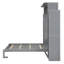 Lit escamotable double pleine grandeur avec tablettes et lumières DEL, gris-2053538553