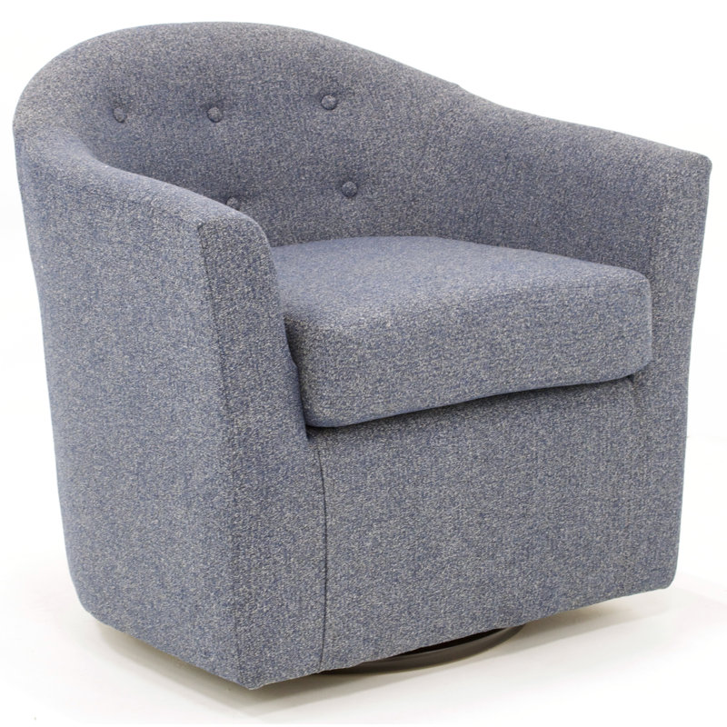 Antai Upholstered Swivel Barrel Chair, Twilight
