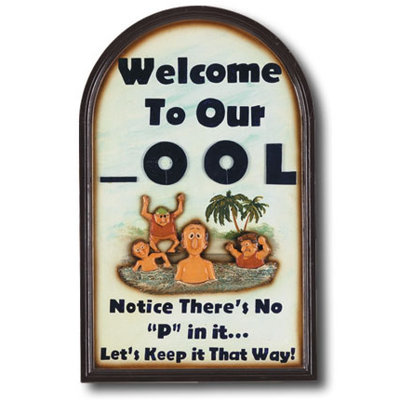 Signe «Welcome To Our Pool» de Costanza par la salle de jeu de la mémoire vive