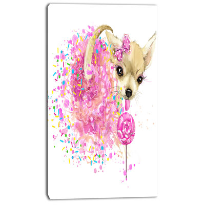 " Sweet Pink Dog Without Glasses "