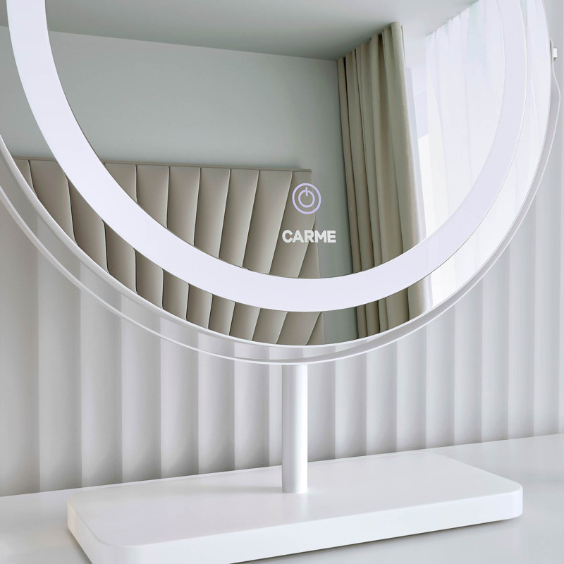 Ava Round Mirror, White