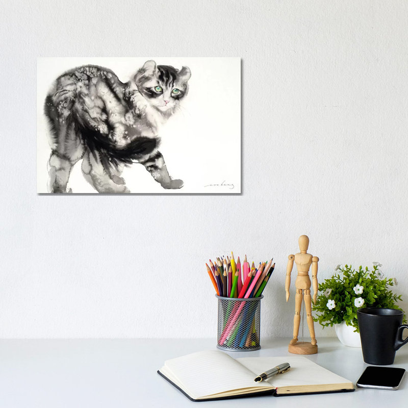 Demure Kitty by Soo Beng Lim - Wrapped Canvas Gallery-Wrapped Canvas Giclée, 20.32 cm H x 30.48 cm W