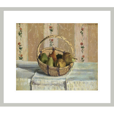 Nature morte: pommes et poires dans un panier rond (Nature morte: Pommes et poires dans un panier rond) par Camille Pissarro