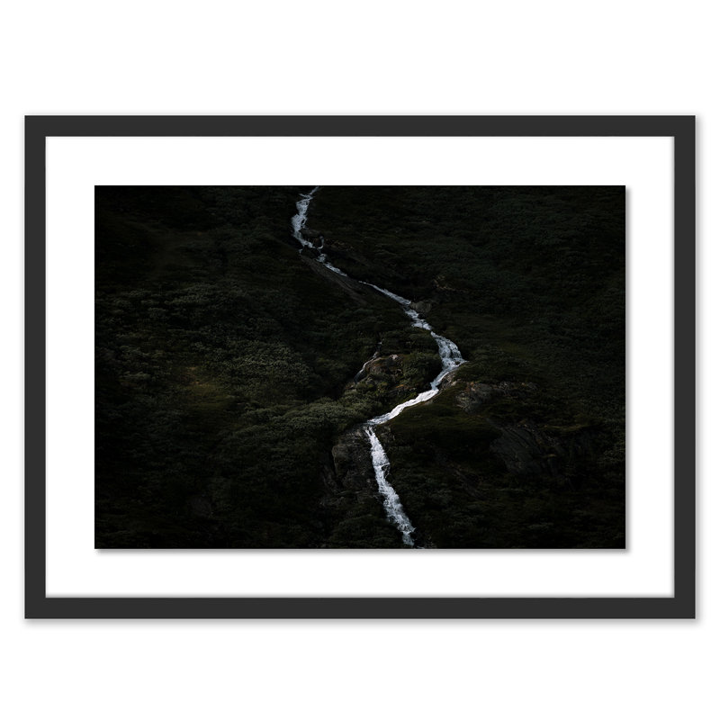 Winding Print by Michael Schauer, 18" H x 24" W x 1.5" D, Black