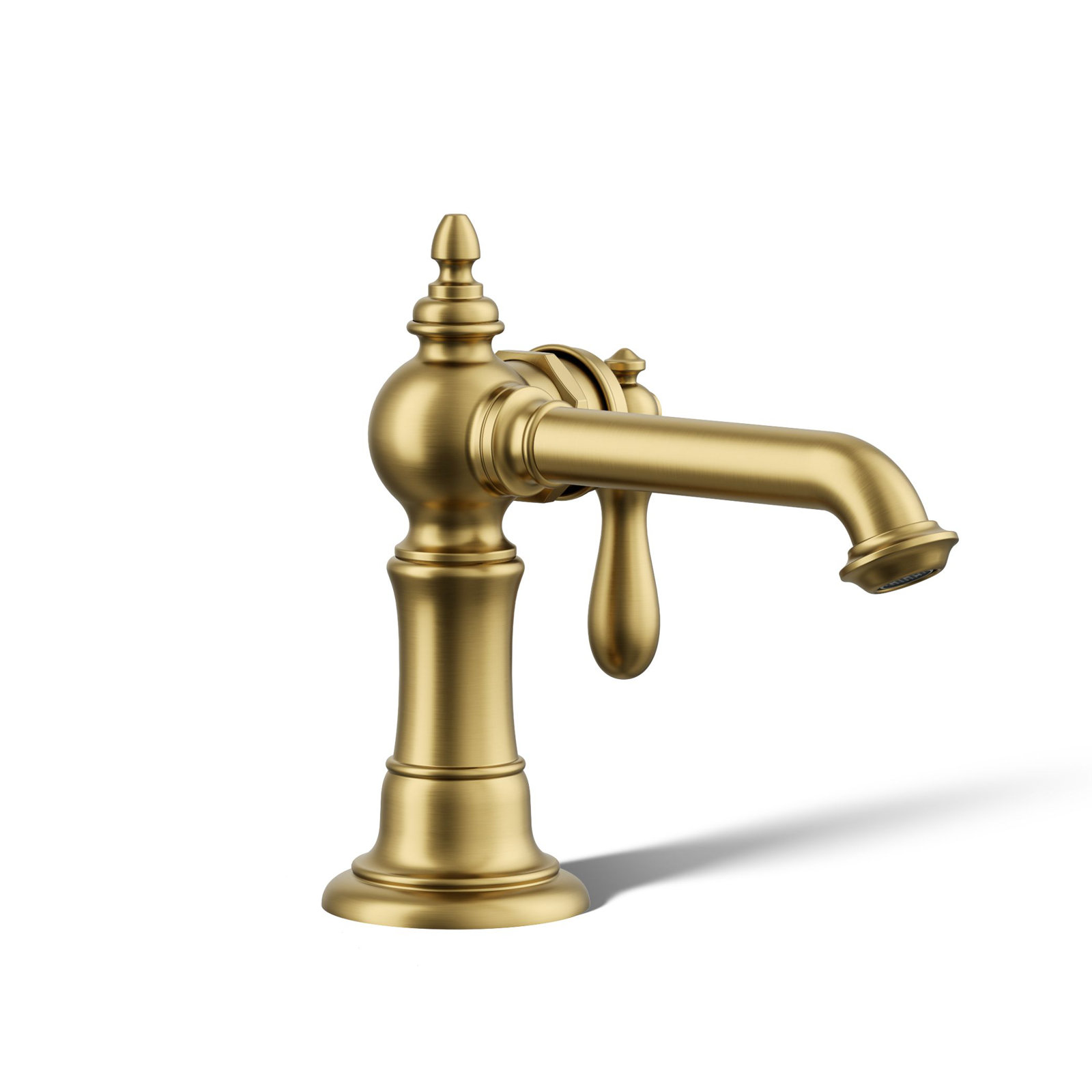 Artifacts Single-Hole Bathroom Faucet with Drain, Brushed Brass