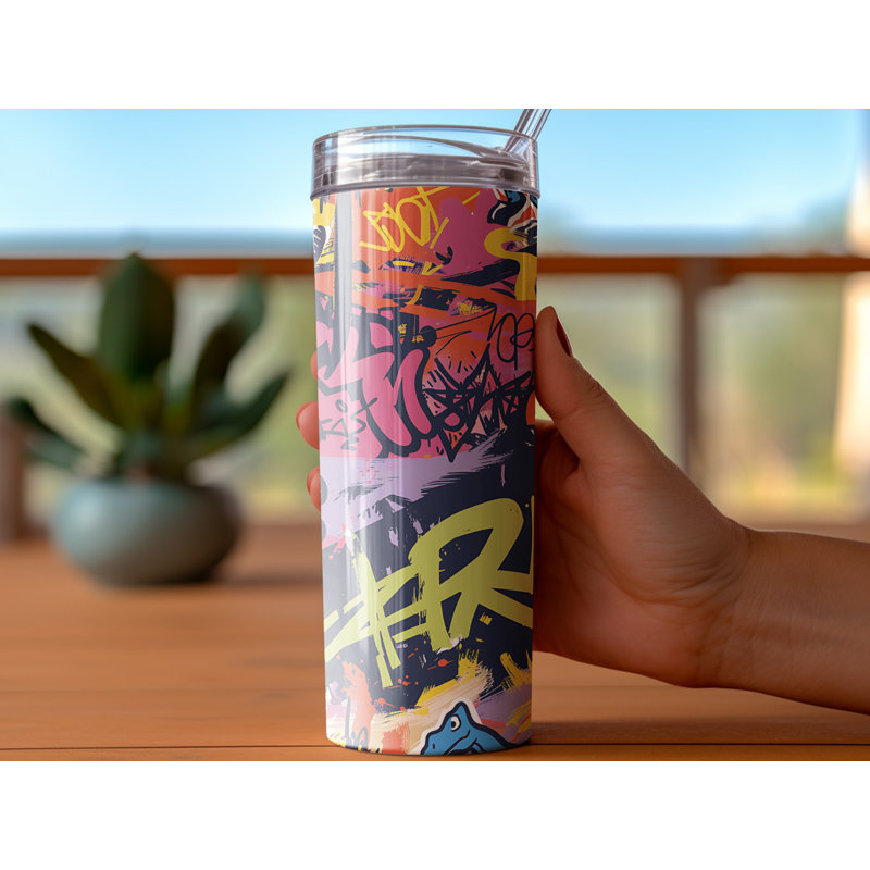Choose Handmade Tumblers 591ml Vacuum Insulated Stainless Steel (18/8) Travel Tumbler with Straw
