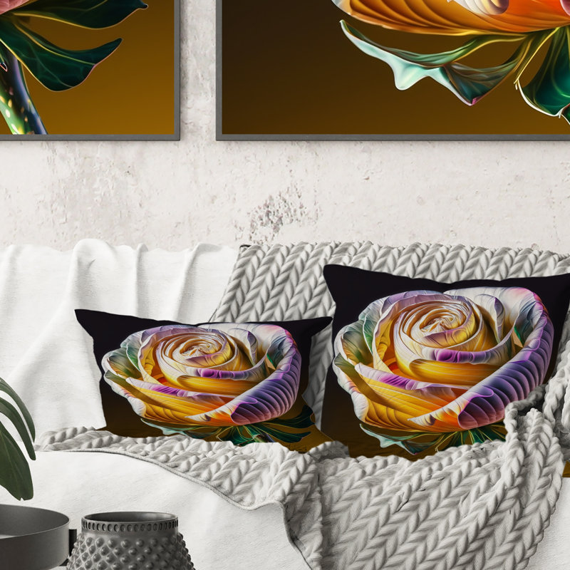 Coussin Rainbow Blooming Crocus Rose I - Rose