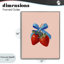 Paire de fraises avec giclée encadrée par un arc bleu, design par Imagine It Images-72582340-72582343