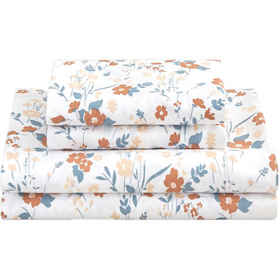 Ensemble de draps à motif de fleurs d'oranger Viviland