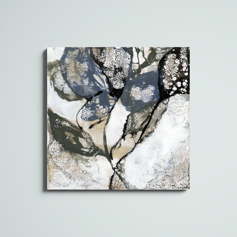 "Crackled Stems II", peinture sur toile tendue, H 36 po x l 36 po