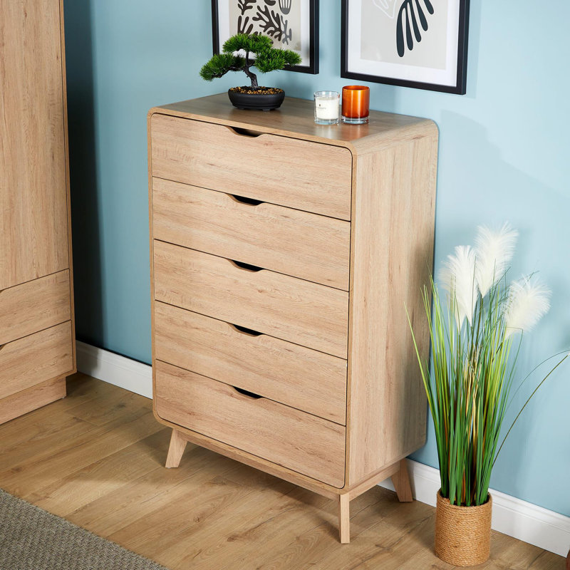 Udall 80cm W 5 - Drawer Chest of Drawers