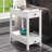 White Living Room Table With , 2 Drawers & Open Compartment For Organization Enabled Accent Organized Storage Solution