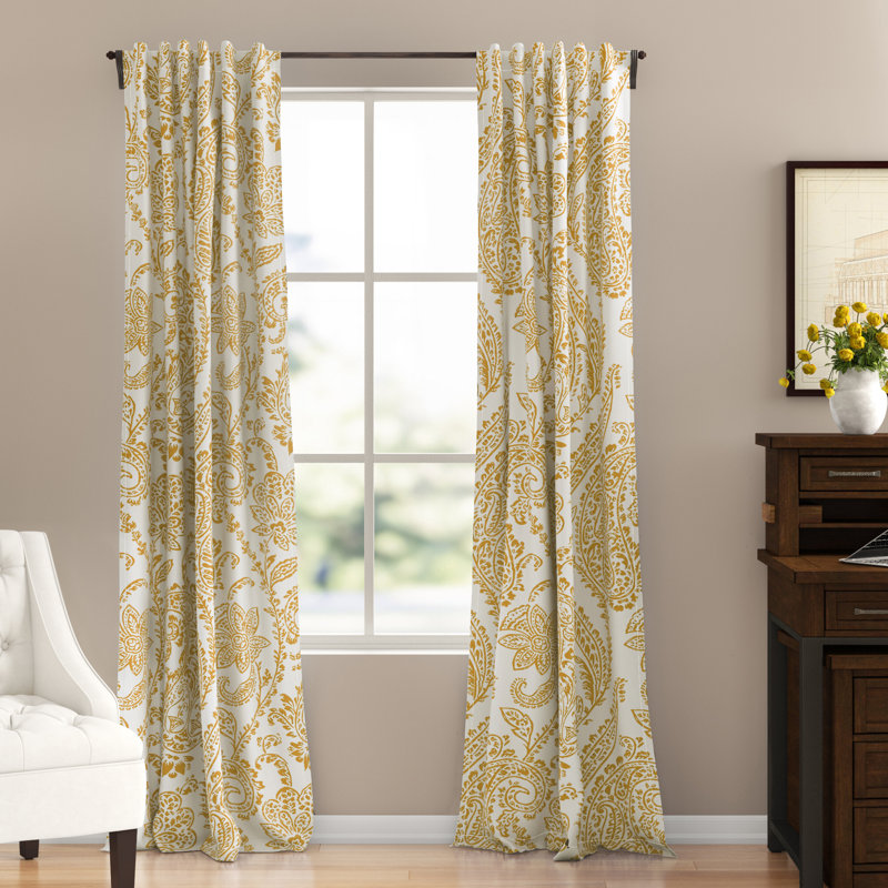 Alexiyana Vintage Paisley Room Darkening Curtains For Bedroom & Living Room Curtains (1 Panel), 50"W x 120"L