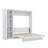 Full-Size Murphy Wall Bed Featuring Functional Shelves, Closet & Subtle LED Lighting-469050350-469050351