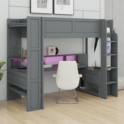 Jennea Kids Loft Bed with Drawers by Harriet Bee