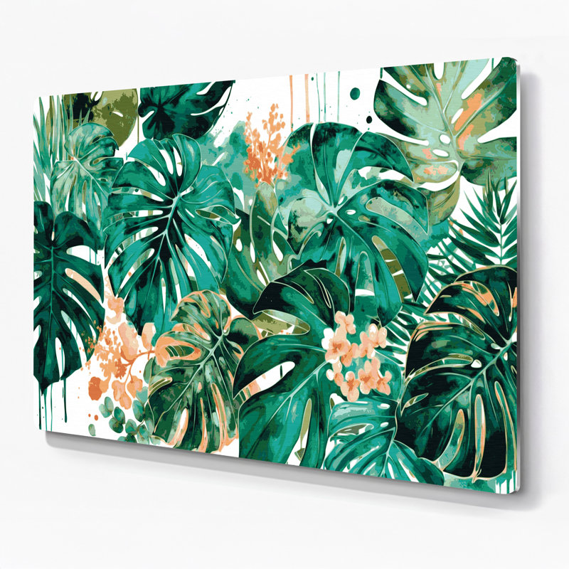 Hawaiian Leaf Cluster, art mural vert en métal, H 20 po x l 30 po