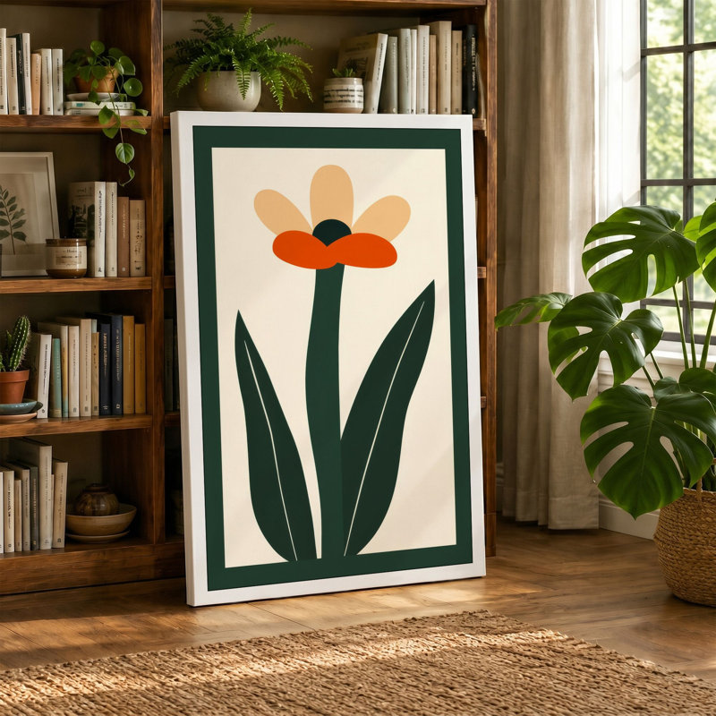 Bloom Mid-Century - Wrapped Canvas, 18x12 - 45.7 x 30.5 cm, White Border