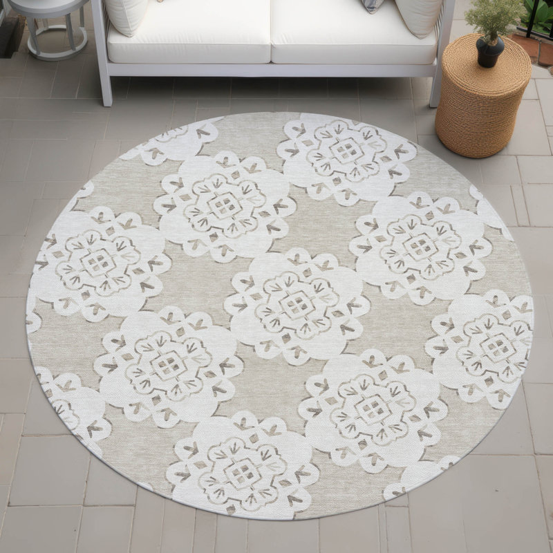 Tapis d'intérieur / extérieur lavable à la machine Chantille ACN2352, Rond 8 pi