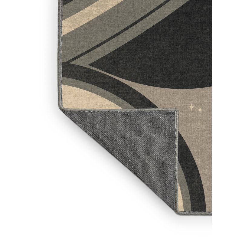 Tapis arc-en-ciel doux moelleux et art déco en gris Howell, 7 x 10