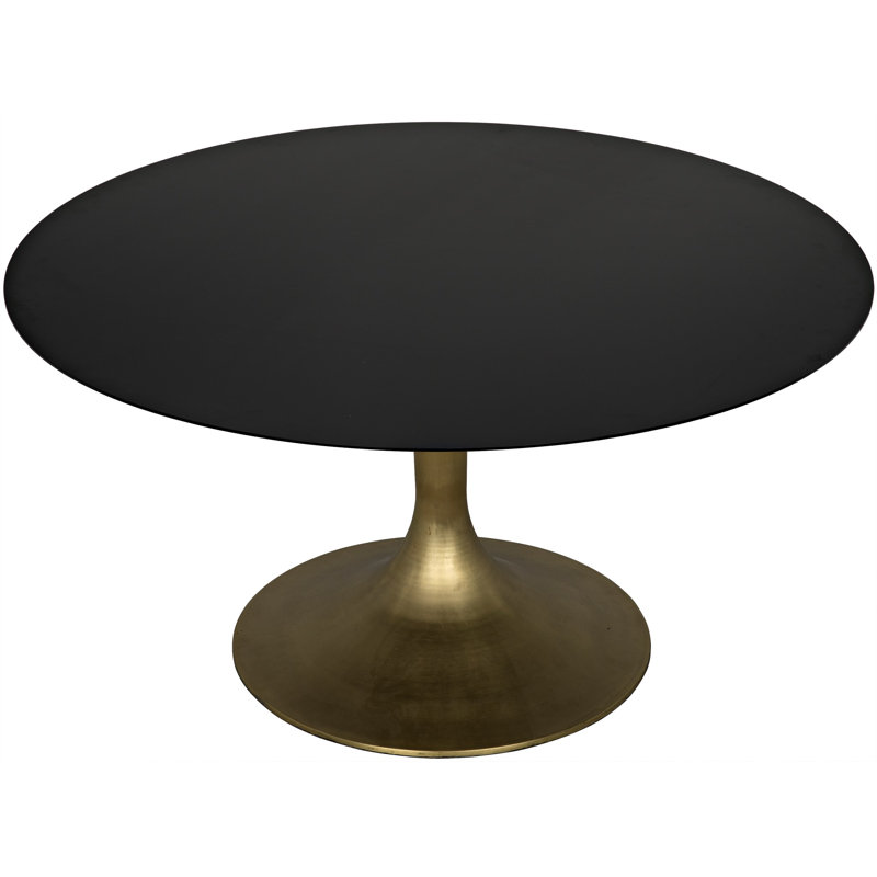 Herno Round Dining Table, Antique Brass
