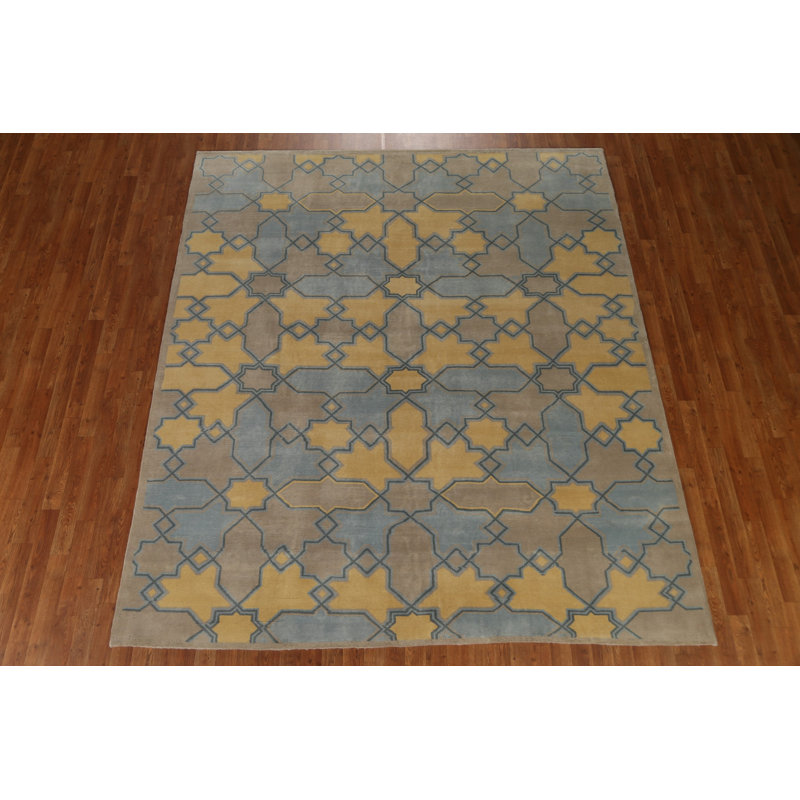 Tapis géométrique All-Over Gabbeh fait à la main 8 x 9