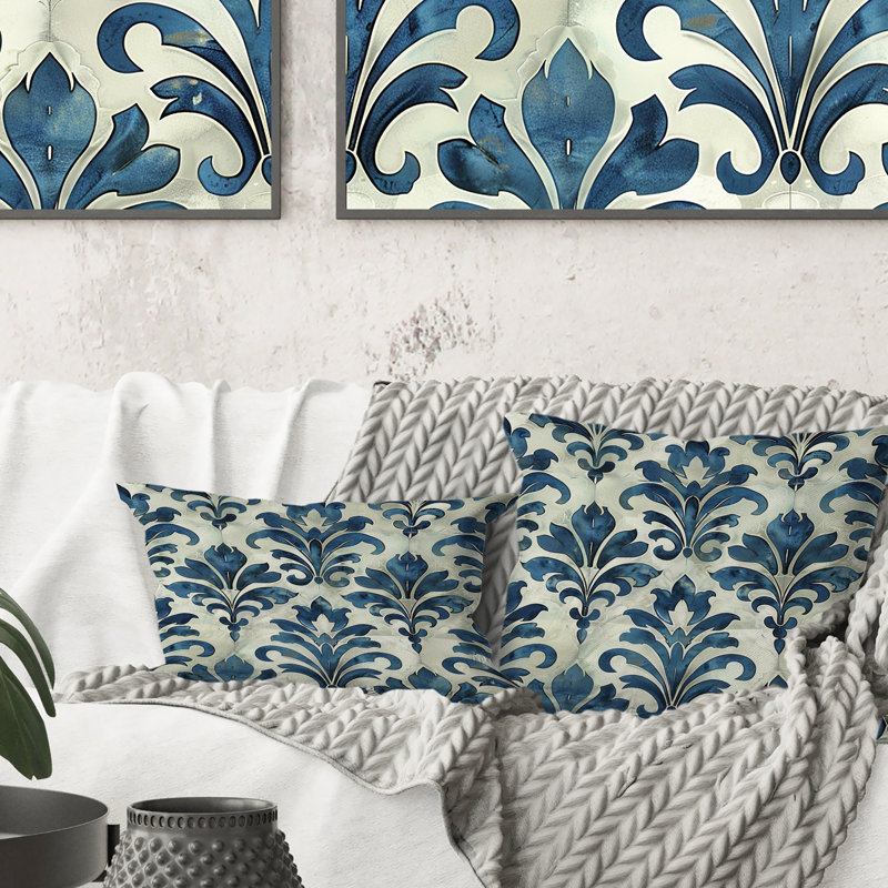 Coussin lombaire transitionnel bleu marine Glamour Luxe