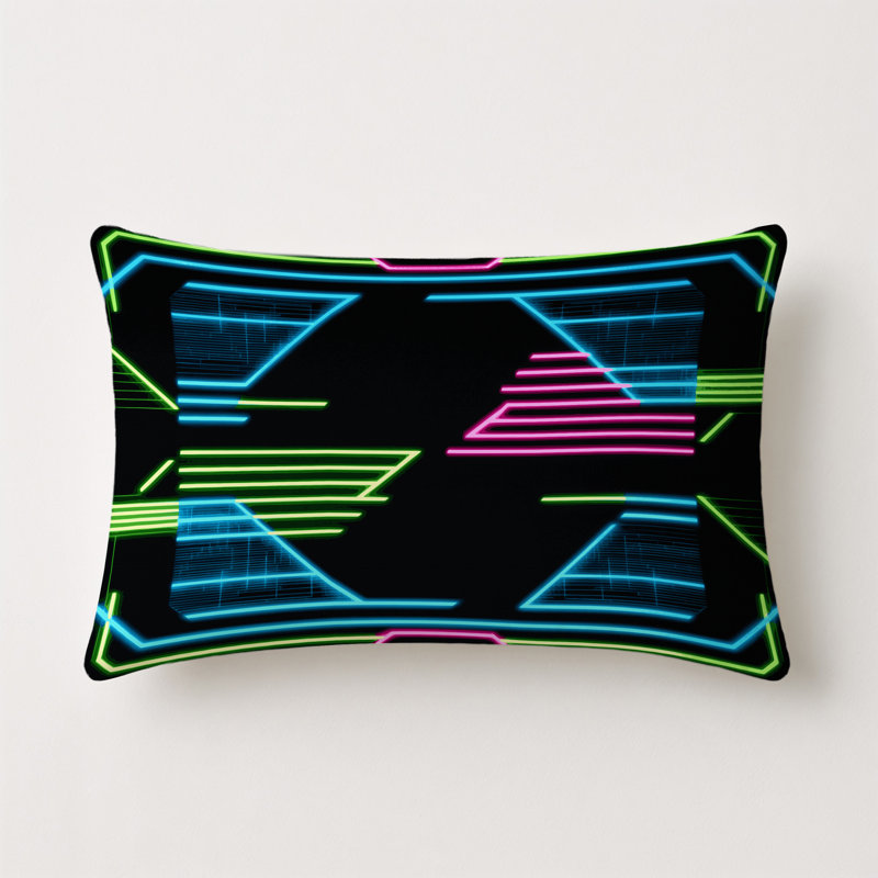 Electric Gradient Indoor And Outdoor Throw Pillow, Rectangle 14"H x 20"W