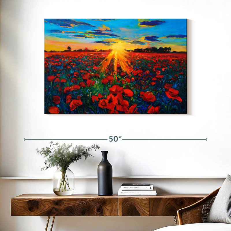 Alvord Poppy Field Golden Hour, H 26 po x l 39 po