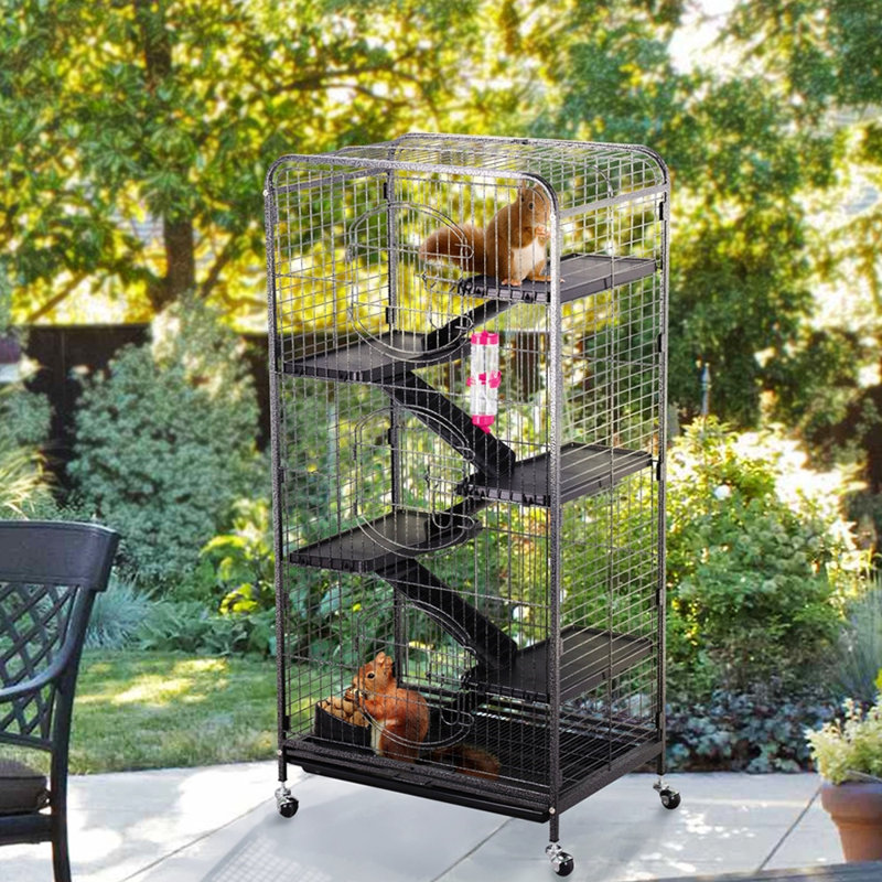 Cage à souris avec rampe Glisson, Noir, Super (H 52 po x l 25 po x L 17 po)