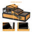 Wooden Tortoise House Indoor Outdoor with Balcony Tray Openable Roof