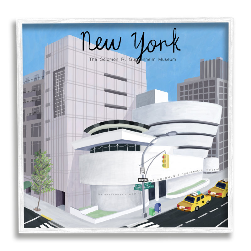 New York, célèbre musée, architecture moderne, maison de campagne grise surdimensionnée, art numérique sur toile giclée par Carla Daly