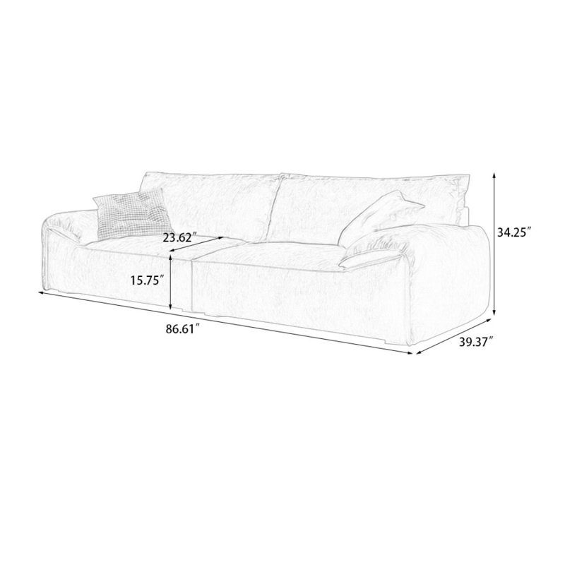 Coffee Polyester Modular Sofa cushion Loveseat