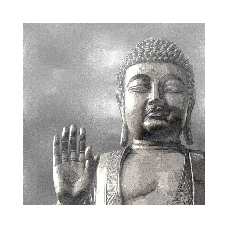 Silver Buddha by Tom Bray - Gallery-Wrapped Canvas Giclée on Canvas, Wrapped Canvas, 45.72 cm H x 45.72 cm W x 1.91 cm D