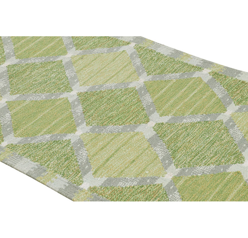Scandinavian Cotton Geometric Area Rug, Runner 3' x 10'