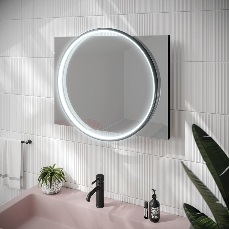 Solas Metal Wall Mirror, 70cm H x 50cm W, Black