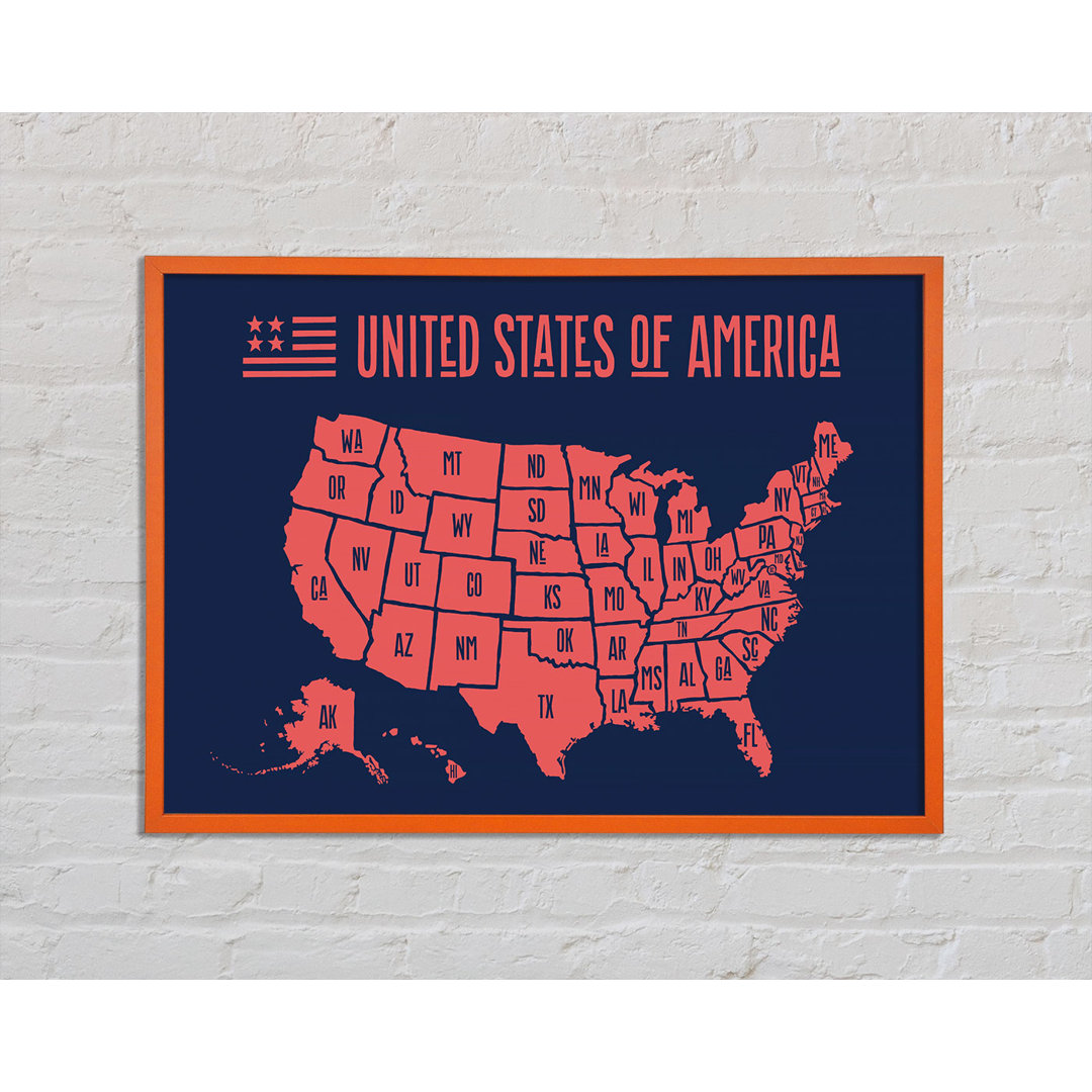 States of America 1 - Einzelne Bilderrahmen Kunstdrucke