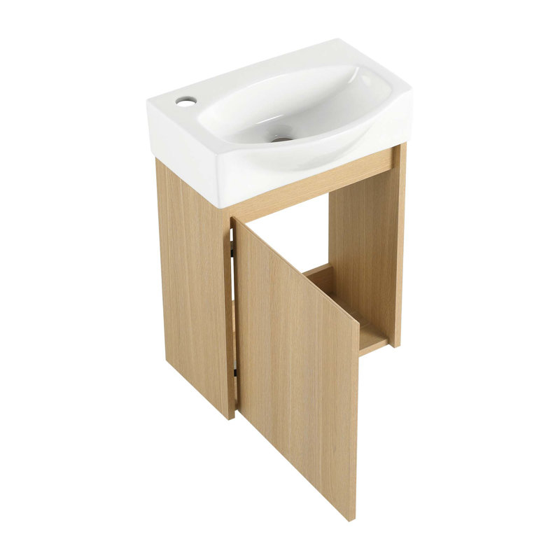 Modern Bathroom Small Vanity With Sink, Natural