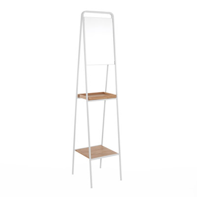 Norton Flat Freestanding Full Length Mirror with Shelves