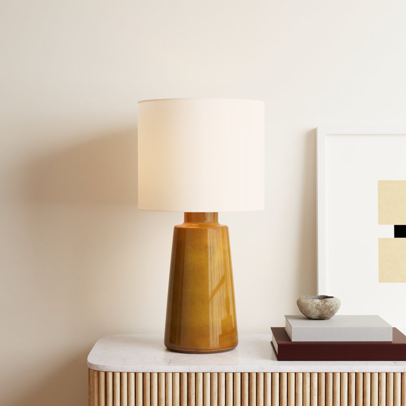 Jathan Table Lamp, Olive, 27.38" H x 14" W x 14" D