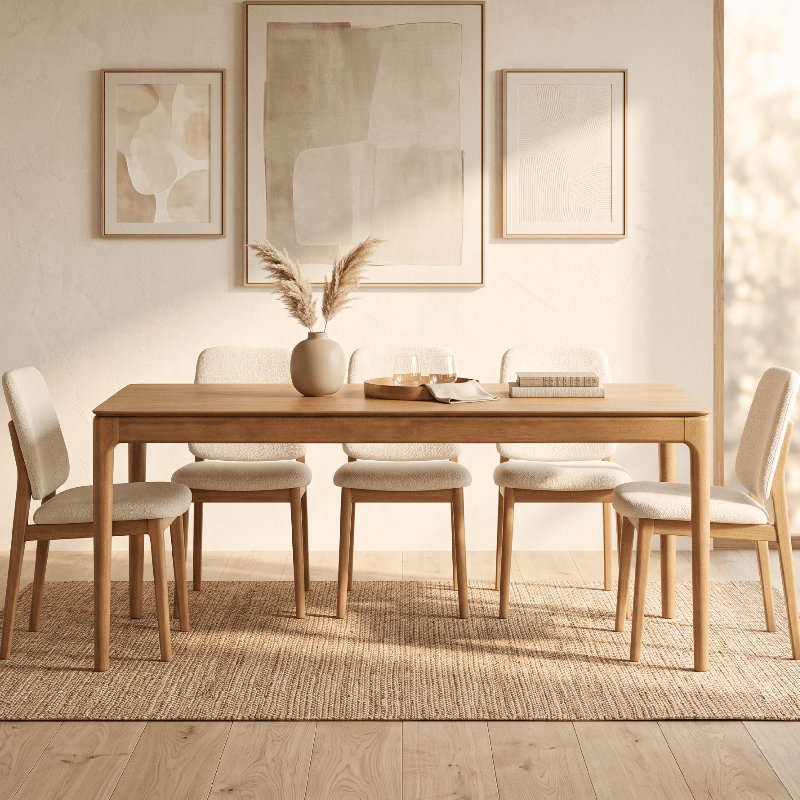  Table de salle à manger Mingle, Chêne rustique, 71 Inch