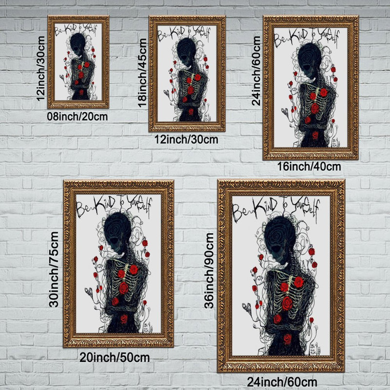 Cadre mural rétro Skeleton, 16"L x 24"W