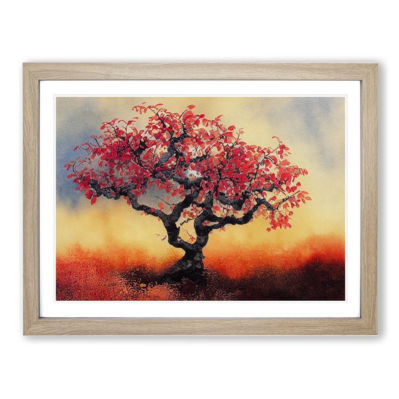 Captivating Apple Tree - Single Picture Frame Print, Oak, 34cm H x 46cm W x 2cm D