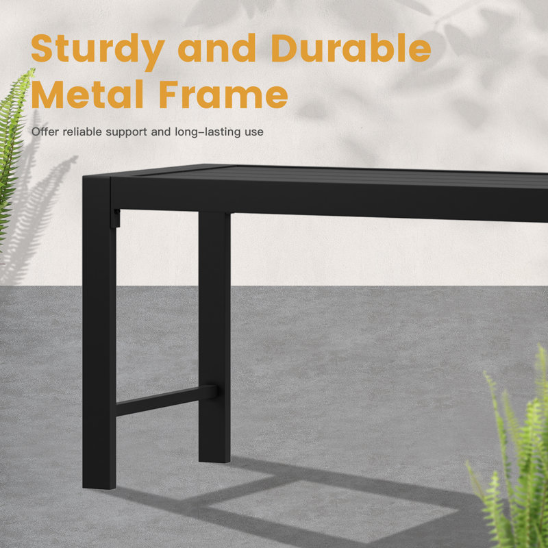 Banc d'extérieur en métal Doneta, Noir