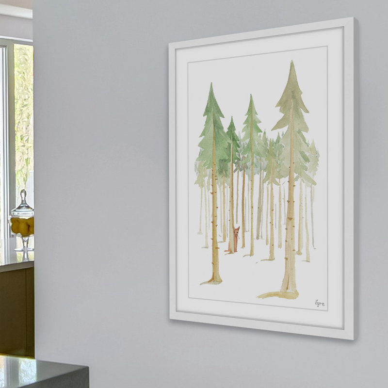 «Cat in the Forest», reproduction d'art encadrée, H 24 po x l 16 po x P 1,5 po
