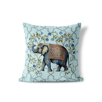 Elephant Moan Floral Indoor/Outdoor Throw Pillow