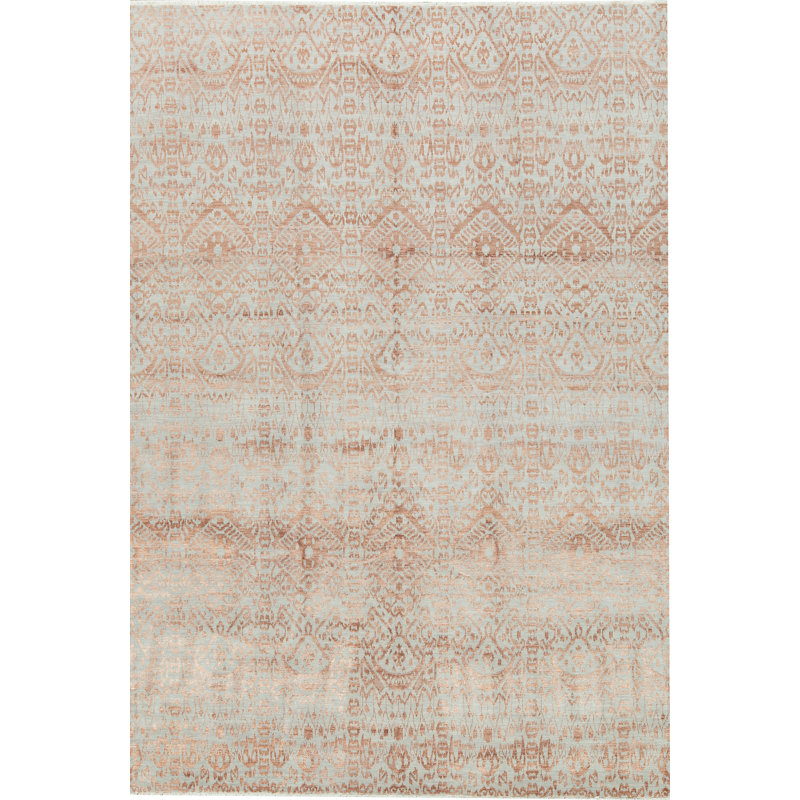 Hand-Knotted High-Quality Silver and Orange Area Rug
