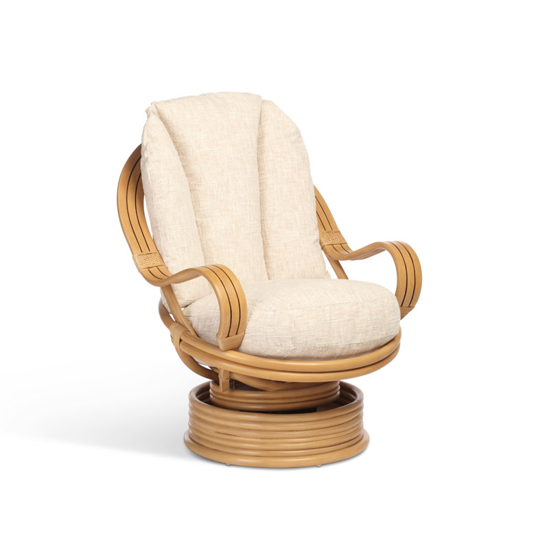 Wicker Rocking Chair, Cream/Brown