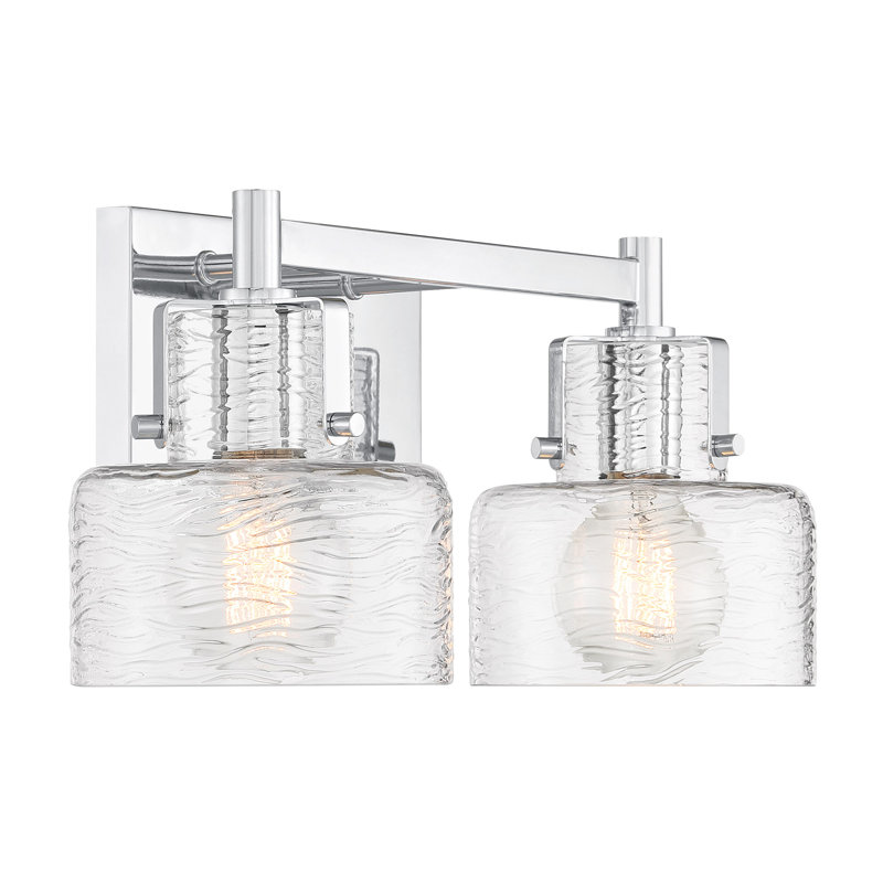  Éclairage pour salle de bain 2 lumières Dover en chrome, H 8,25 po x l 17 po x P 6 po, Deux lumières, Chrome chrome