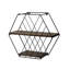 Tablette murale moderne, noyer noir et foncé, 17,3 po x 15,7 po x 5,9 po | 100% bois d'épinette (épaisseur: 0,4 po) et structure 100% métal (épaisseur: 0,06 po) | Design industriel, parfait pour la décoration et l'organisation de la maison